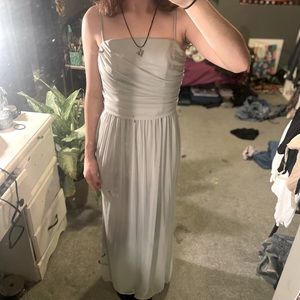 Ruched top full length bridesmaid dress